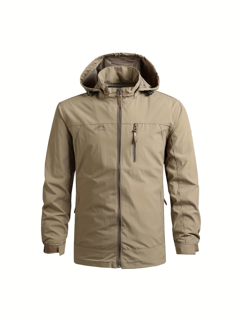 WW | Herren Windbreaker Mit Abnehmbarer Kapuze