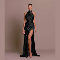 W&W | Vielseitiges ärmelloses Herbst Kragen Langes Kleid