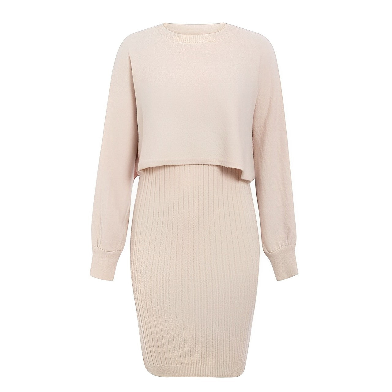 WW | 2|Teiliges Strickkleid Mit Flügelärmeln