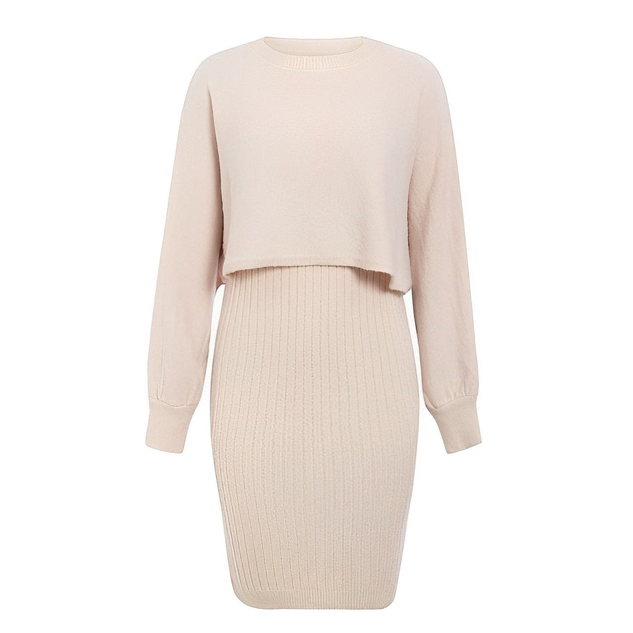 WW | 2|Teiliges Strickkleid Mit Flügelärmeln