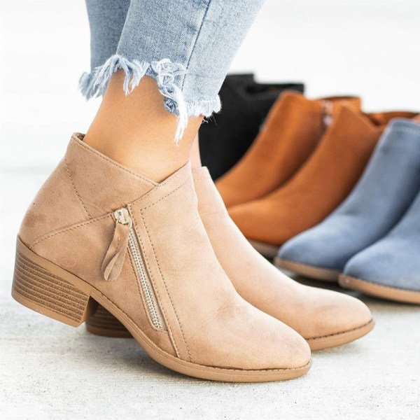 W&W Mode | Bequeme halbhohe Lederstiefeletten für Damen