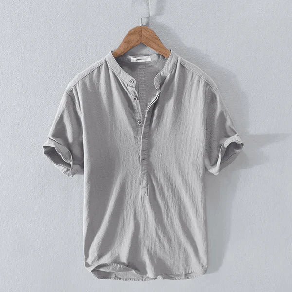 W&W Mode | Casual Henley T Shirt mit Knopfleiste und Kurzarm