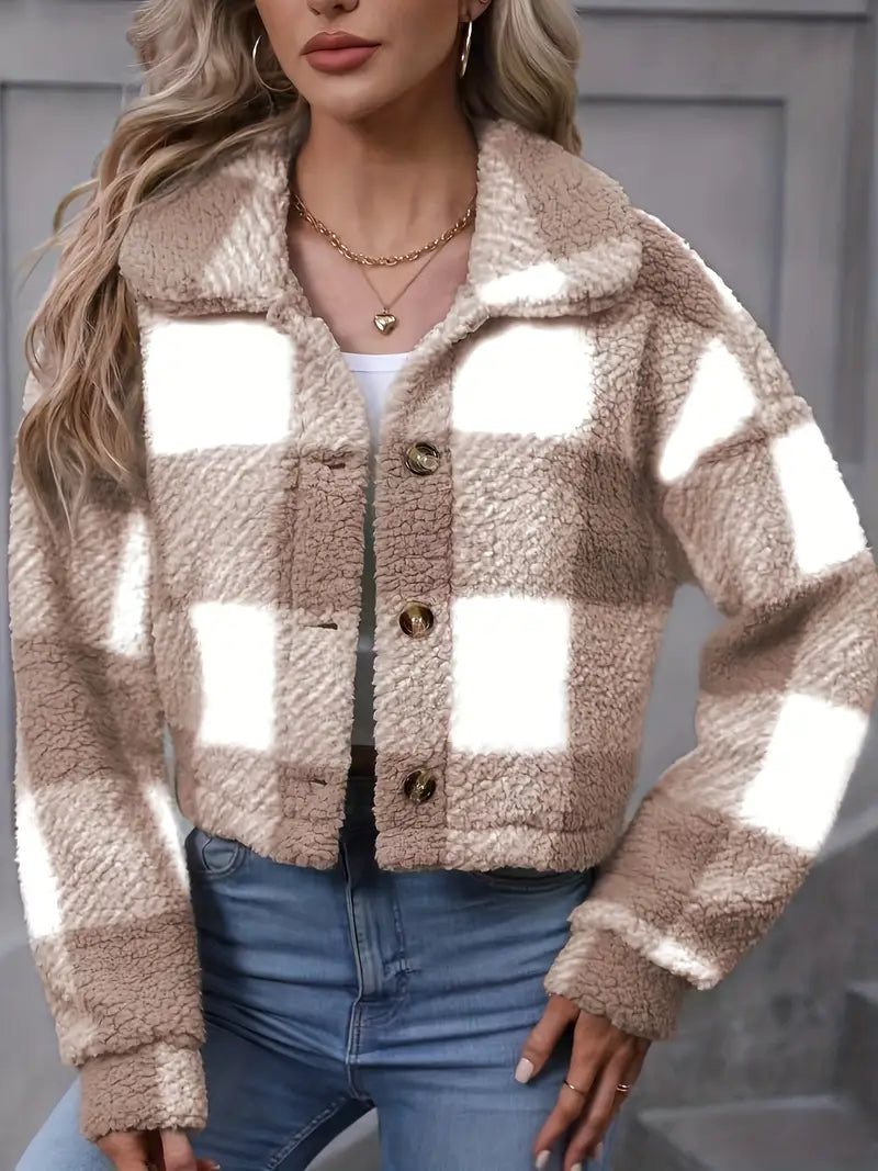 W&W Mode | Bequeme Winterjacke mit langen Ärmeln und Knöpfen | Warme Oberbekleidung für den Winter