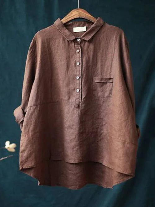 WW | Damen Leinen Langarmshirt