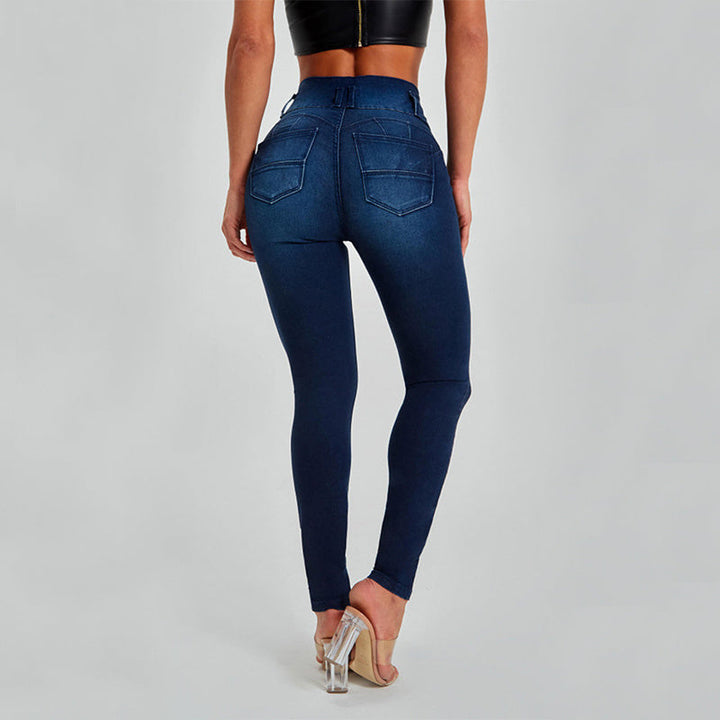 W&W Mode hohe Taille Enge Stretch-Form und Hüft lifting Jeans