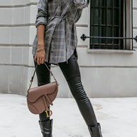 WW | Grab My Hand Karierter Button-Up Gürtel Hemd