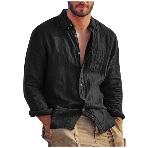 WW | Leinen T-shirt V-ausschnitt Herren