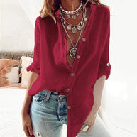 WW | Fashion Solid Bluse mit V-Ausschnitt