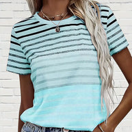 WW | T-Shirt Rundhals Kurzarm Gestreift