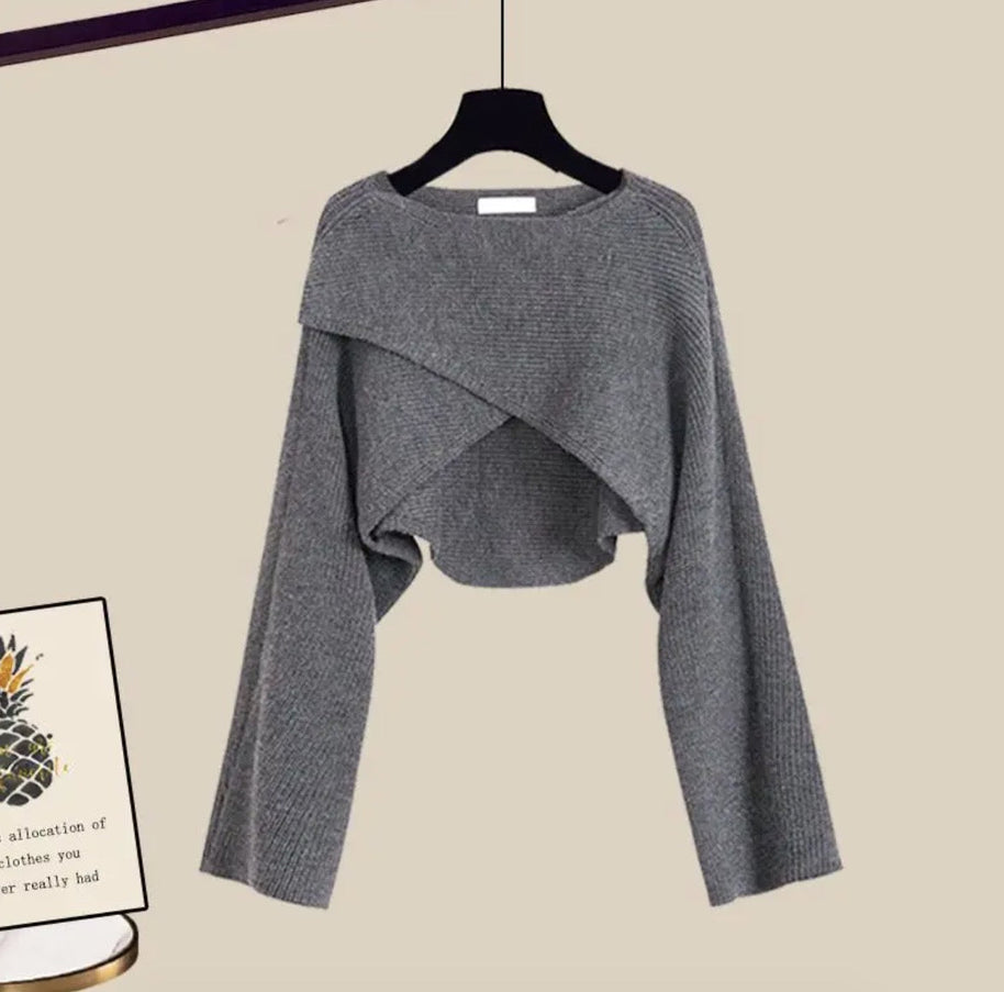 Einfarbige graue Hängejacke