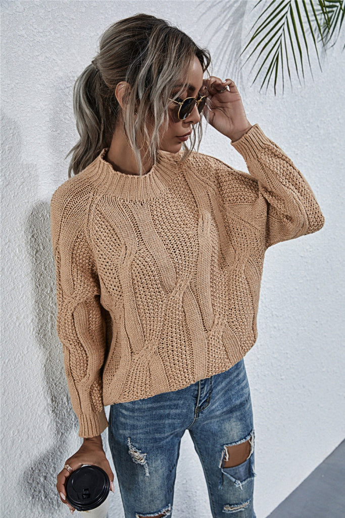 WOLFF Stehkragen Strickpullover