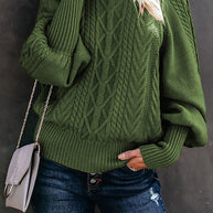 WW Mid-Hoch Neck Kabelstrick Pullover Sweater