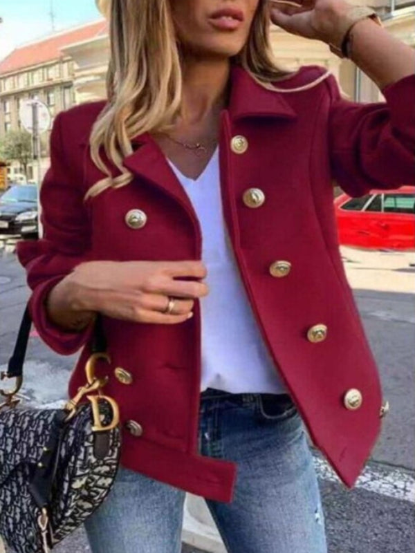 W&W Mode - Kurze Designer-Jacke mit goldenen Knöpfen