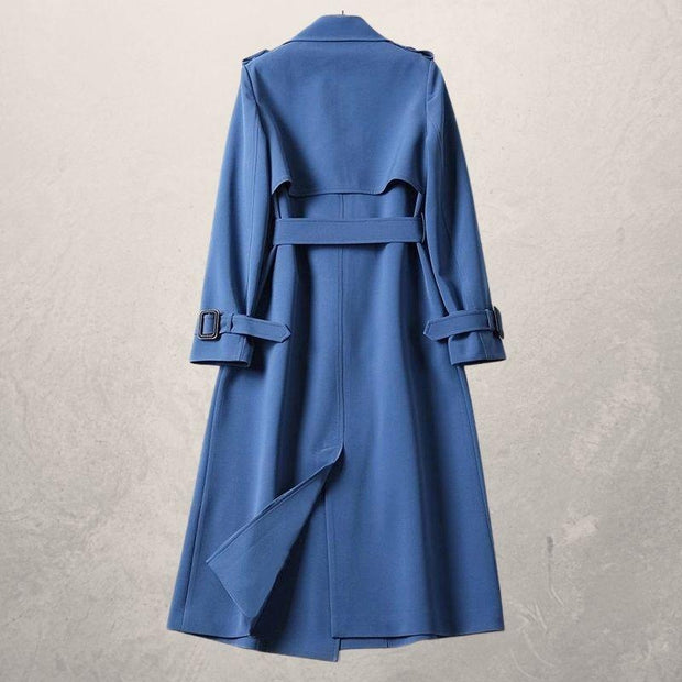 WW | Trenchcoat Lang Klassisch Schnitt Doppelreiher mit Gürtel und Sturmklappe