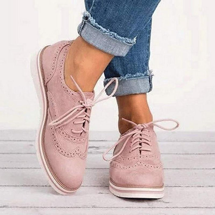 Damen Lederschuhe mit Schnürsenkeln