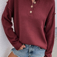 WW Solid Color Übergrößen V-Ausschnitt Pullover