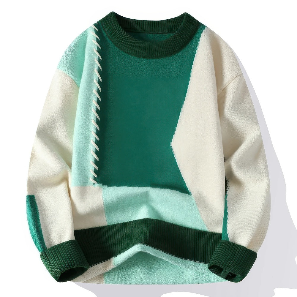 WW | Rollkragenpullover Patchwork Einzigartiges Und Komfortables Mode Item