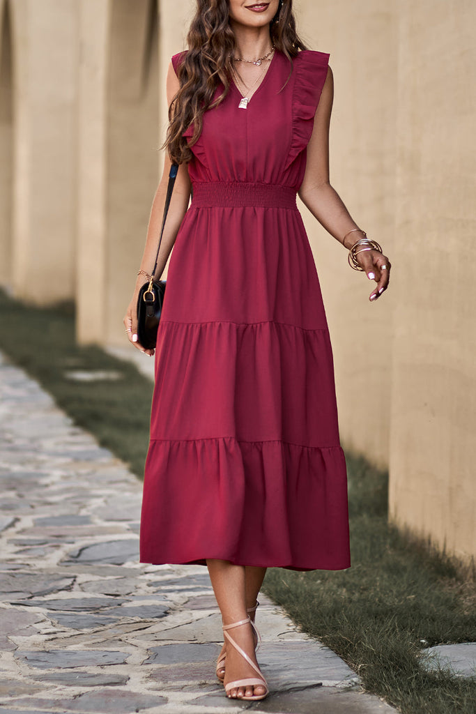 WW | Ärmellose Tunika Laget Flowy Midi Kleid