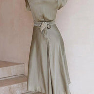WW | Satin Wickel Maxi Kleid für Damen