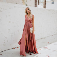 WW | Exquisiter Hals ärmelloses Langes Modekleid