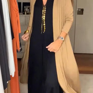 WW | Lässiger Einfarbiger Strickjacke