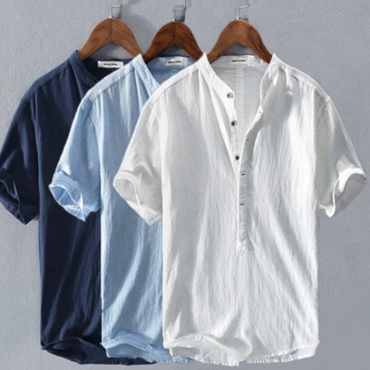 W&W Mode | Casual Henley T Shirt mit Knopfleiste und Kurzarm