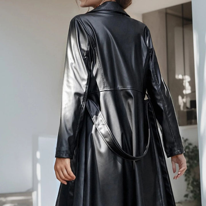 W&W Mode | Kunstleder-Trenchcoat mit Gürtel