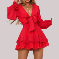 WW | Wickelkleid mit Rüschen und Taillenban