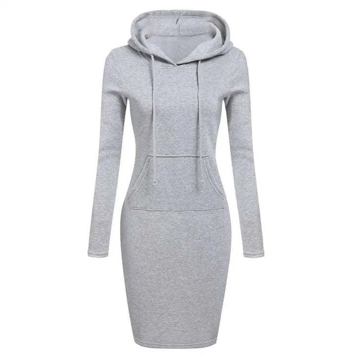 W&W Mode | Casual Herbst Sweatkleid mit Kapuze und Kordelzug für Frauen