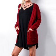Damen Strickcardigan mit gemütlicher Oversized-Passform und Taschen WW