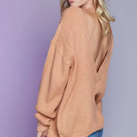 Damen Strickpullover mit tiefem V-Ausschnitt und lässiger Passform WW