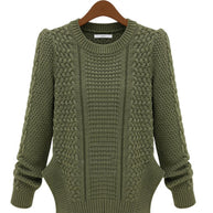 Damen Strickpullover mit strukturierter Oberfläche und seitlichen Taschen WW