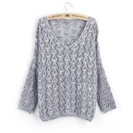 Damen Strickpullover mit V-Ausschnitt und luftiger Lochstruktur WW