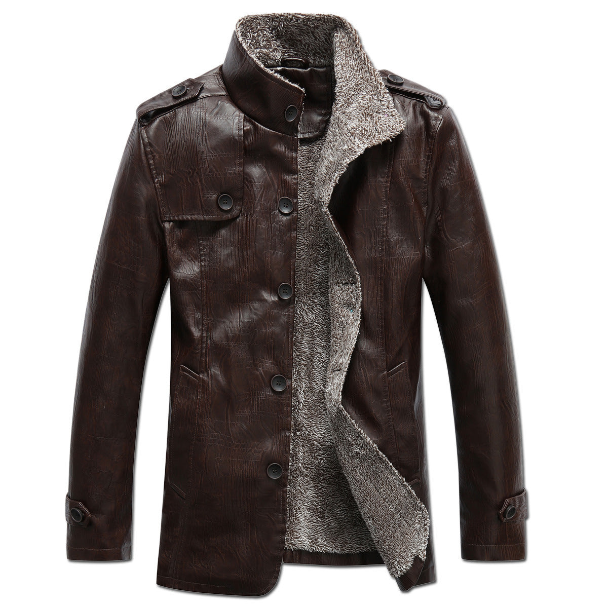 WW | herren lederjacke mit fleecefutter