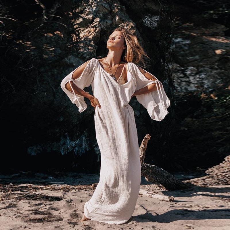 WW | Sommer Ärmel Hohlschicht Sexy Lang Kleid