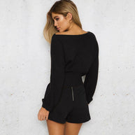 Damen Strickpullover mit schnüren und weitem Schnitt WW
