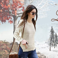 Damen Strickpullover mit strukturierter Oberfläche und seitlichen Taschen WW