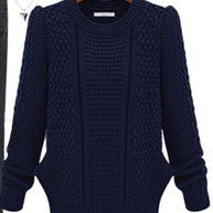 Damen Strickpullover mit strukturierter Oberfläche und seitlichen Taschen WW