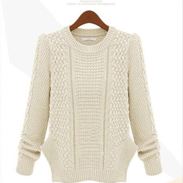Damen Strickpullover mit strukturierter Oberfläche und seitlichen Taschen WW