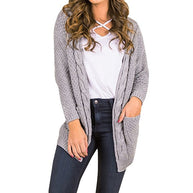 Damen Strickcardigan mit gemütlicher Oversized-Passform und Taschen WW