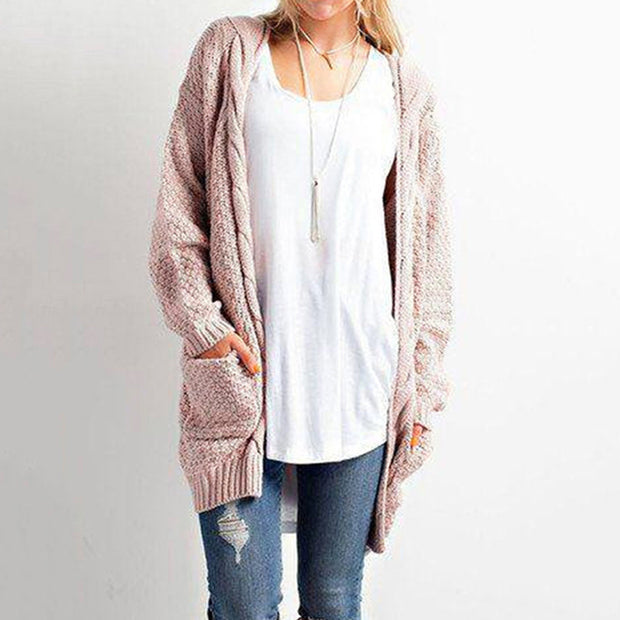 Damen Strickcardigan mit gemütlicher Oversized-Passform und Taschen WW