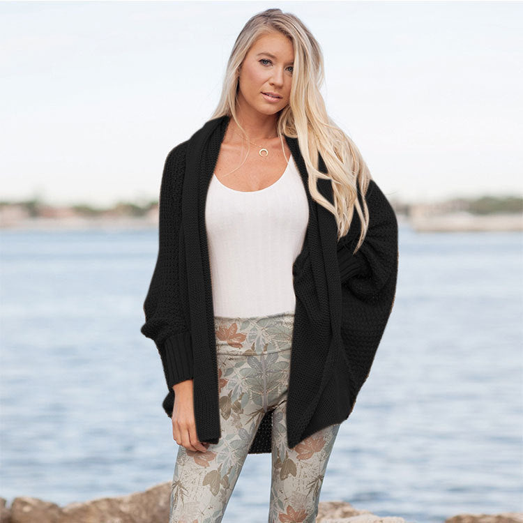 Damen Strickovergröße Cardigan mit Rippstruktur und lässigem Schnitt WW