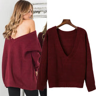 Damen Strickpullover mit tiefem V-Ausschnitt und lässiger Passform WW