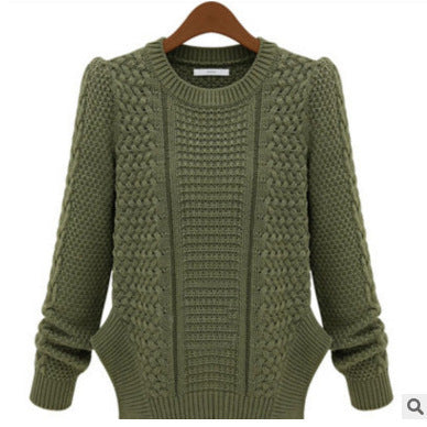 Damen Strickpullover mit strukturierter Oberfläche und seitlichen Taschen WW