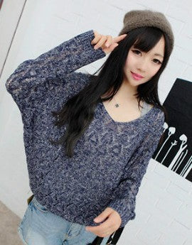 Damen Strickpullover mit V-Ausschnitt und luftiger Lochstruktur WW