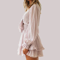 WW | Wickelkleid mit Rüschen und Taillenban