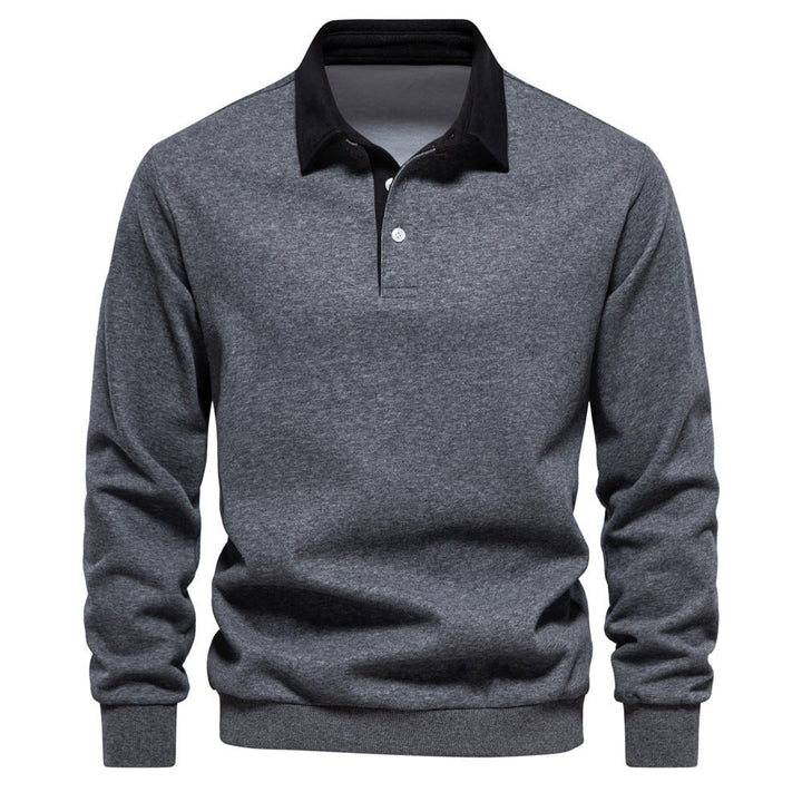 W&W Mode | Elegantes Herren Langarm Polo Shirt Mit Klassischem Kragen