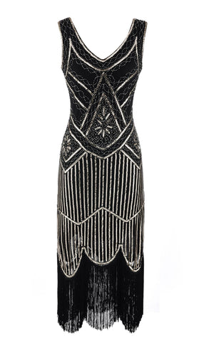 W&W Mode | 1920Er Gatsby-Kleid Schwarz Gold