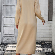 WW | Schicker Herbst Sweatkleid mit Knopfdetail für Frauen