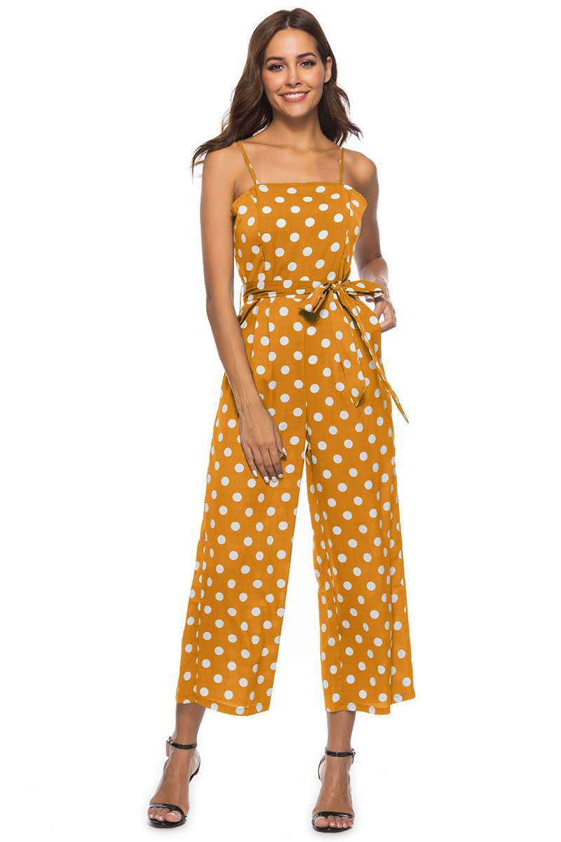 Damen Jumpsuit mit weitem Bein und dekorativem Bindegürtel WW